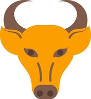 vache visage icône dans Orange et marron couleur. vecteur