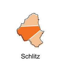 schlitz ville carte illustration. simplifié carte de Allemagne pays vecteur conception modèle