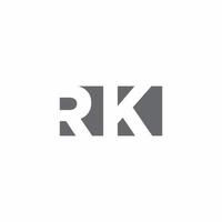 monogramme du logo rk avec modèle de conception de style d'espace négatif vecteur