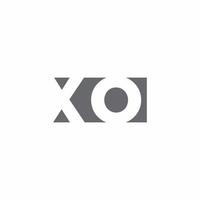 monogramme du logo xo avec modèle de conception de style d'espace négatif vecteur