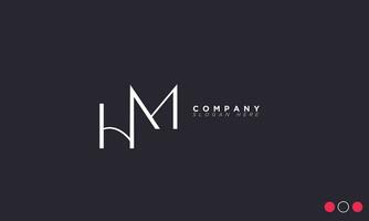 hm alphabet lettres initiales monogramme logo mh, h et m vecteur