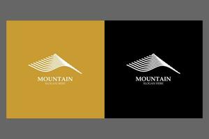 Facile vecteur ligne art de abstrait Montagne ou Montagne logo dans abstrait forme divisé dans deux arrière-plans