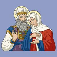 saints zacharie et Elizabeth coloré vecteur illustration