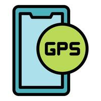 téléphone GPS icône vecteur plat