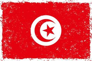 Tunisie drapeau dans grunge affligé style vecteur