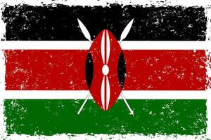 Kenya drapeau dans grunge affligé style vecteur