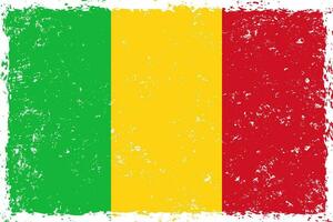 mali drapeau dans grunge affligé style vecteur