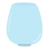 mignonne transparent bleu verre fleur vase, pot. isolé sur blanc arrière-plan, plat conception, eps10 vecteur