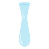 mignonne transparent bleu verre fleur vase, pot. isolé sur blanc arrière-plan, plat conception, eps10 vecteur