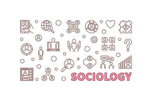 sociologie contour horizontal bannière. social science concept vecteur Créatif Contexte