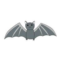 une chauve souris dans mignonne Halloween dessin animé thème vecteur isolé sur blanc Contexte