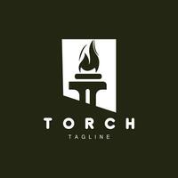 torche flamme logo Facile vecteur conception rétro illustrateur modèle