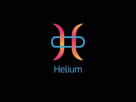 logo Nom hélium et lettre icône h vecteur