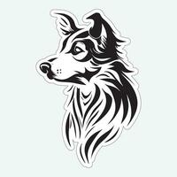 chien art noir et blanc autocollant pour impression vecteur