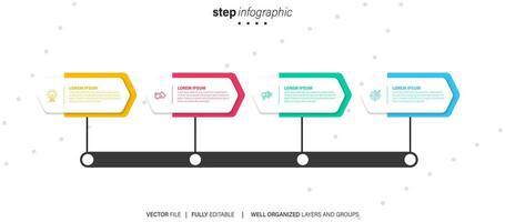 visualisation des données d'entreprise. diagramme de processus. éléments abstraits du graphique, diagramme avec étapes, options, parties ou processus. modèle d'entreprise de vecteur pour la présentation. concept créatif pour infographie.