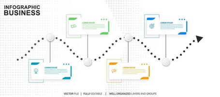 infographie flèches avec étape en haut options. vecteur modèle dans plat conception style