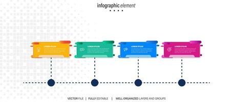 présentation affaires infographie modèle coloré avec 4 étape vecteur