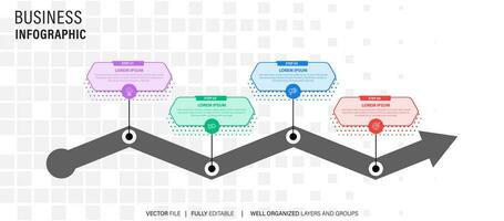 vecteur infographie étiquette conception concept avec cercle disposition et commercialisation Icônes avec 4 pas ou options.