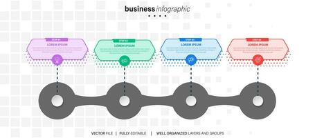 vecteur infographie étiquette modèle avec Icônes. 4 les options ou pas. infographie pour affaires concept. pouvez être utilisé pour Info graphique, couler graphiques, présentations, la toile des sites, bannières, imprimé matériaux.