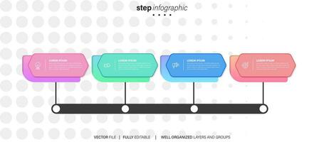 infographie nombre les options modèle avec 4 pas . pouvez être utilisé pour flux de travail mise en page, diagramme, affaires choix, bannière, la toile conception vecteur