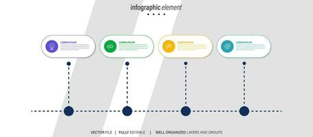 Facile et nettoyer présentation affaires infographie conception modèle avec 4 bar de les options vecteur