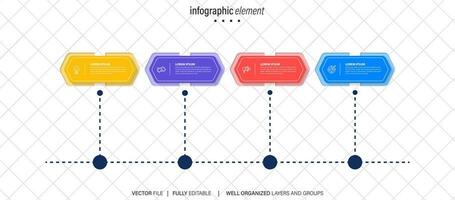 investissement Efficacité infographie graphique conception modèle. modifiable infochart avec Icônes. pédagogique graphique avec 4 étape séquence. visuel Les données présentation. vecteur