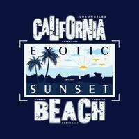 Californie le coucher du soleil graphique, typographie vecteur, plage thème illustration, bien pour impression t chemise et autre utilisation vecteur