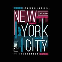 Nouveau york ville, texte cadre, graphique mode style, t chemise conception, typographie vecteur, illustration vecteur