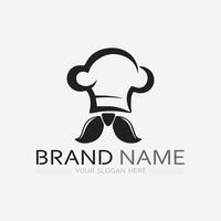 cuisine et chef logo nourriture icône resto et café conception vecteur graphique illustration