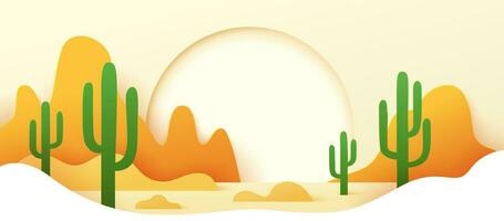mexicain désert papier Couper paysage avec montagnes vecteur