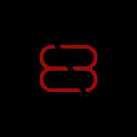 e et b lettre logo dans rouge Couleur vecteur