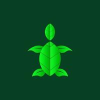 illustration de une tortue fabriqué de feuilles vecteur