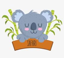 signe mignon de koala et de safari vecteur