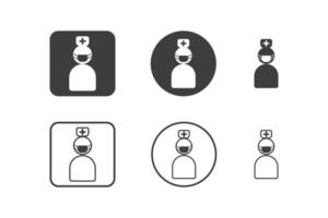 infirmière icône conception 6 variantes. hôpital Icônes ensemble, isolé sur blanc Contexte. vecteur