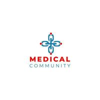 médical communauté logo conception vecteur