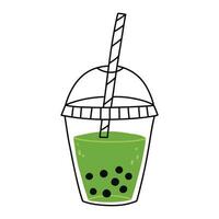 bulle vert thé isolé sur blanc Contexte. bulle matcha thé. vecteur illustration.