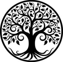 arbre - minimaliste et plat logo - vecteur illustration