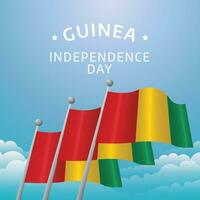 Guinée indépendance journée conception modèle génial pour fête. Guinée drapeau conception. plat conception. vecteur eps dix.
