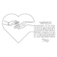 monde humanitaire ligne journée art est observé chaque année sur août 19e à l'échelle mondiale illustration cœur vecteur