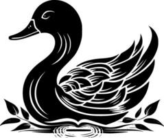 canard - noir et blanc isolé icône - vecteur illustration