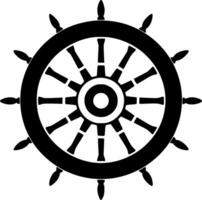 navire roue, noir et blanc vecteur illustration