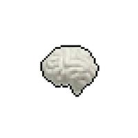 blanc cerveau dans pixel art stylee vecteur