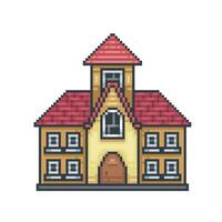 ville bâtiment dans pixel art style vecteur