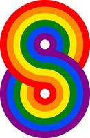 figure 8 infini signe arc en ciel drapeau lgbt symbole lesbienne gay vecteur