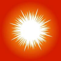 le blanc Soleil sur Orange Contexte. puissant lumière de Soleil. vecteur
