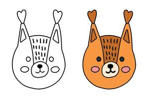 mignonne dessin animé écureuil coloration livre pour les enfants. vecteur