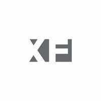 monogramme du logo xf avec modèle de conception de style d'espace négatif vecteur