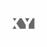 monogramme du logo xy avec modèle de conception de style d'espace négatif vecteur