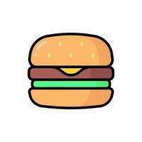Facile Burger direct Couleur icône. le icône pouvez être utilisé pour sites Internet, impression modèles, présentation modèles, illustrations, etc vecteur