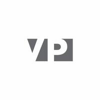 monogramme du logo vp avec modèle de conception de style d'espace négatif vecteur